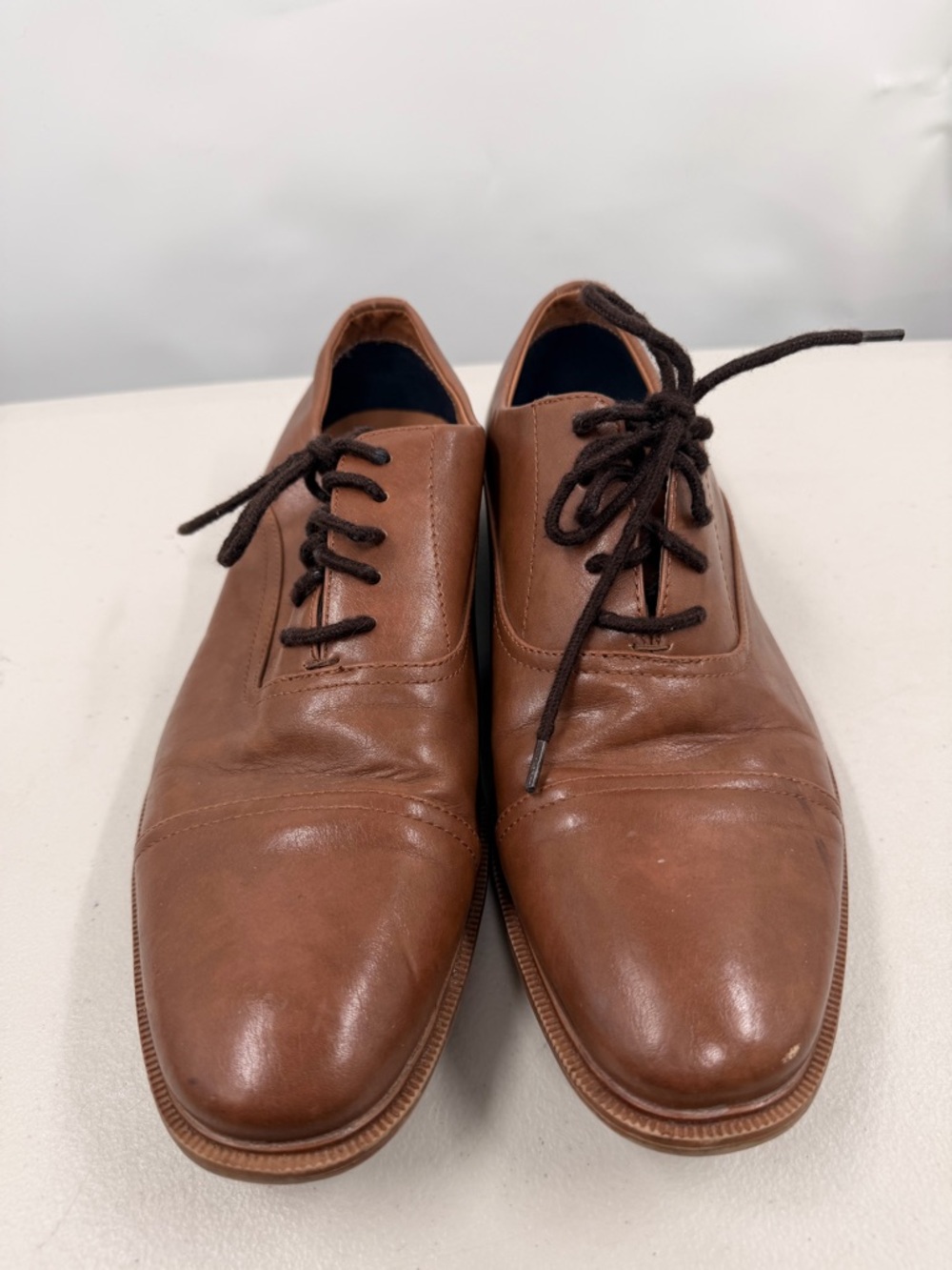 Parker and sky Men's Brown Leather Oxford Dress Shoes size 9 1/2